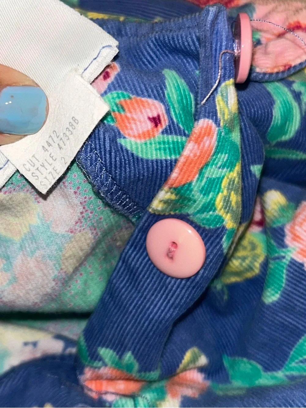 Vintage floral corduroy romper